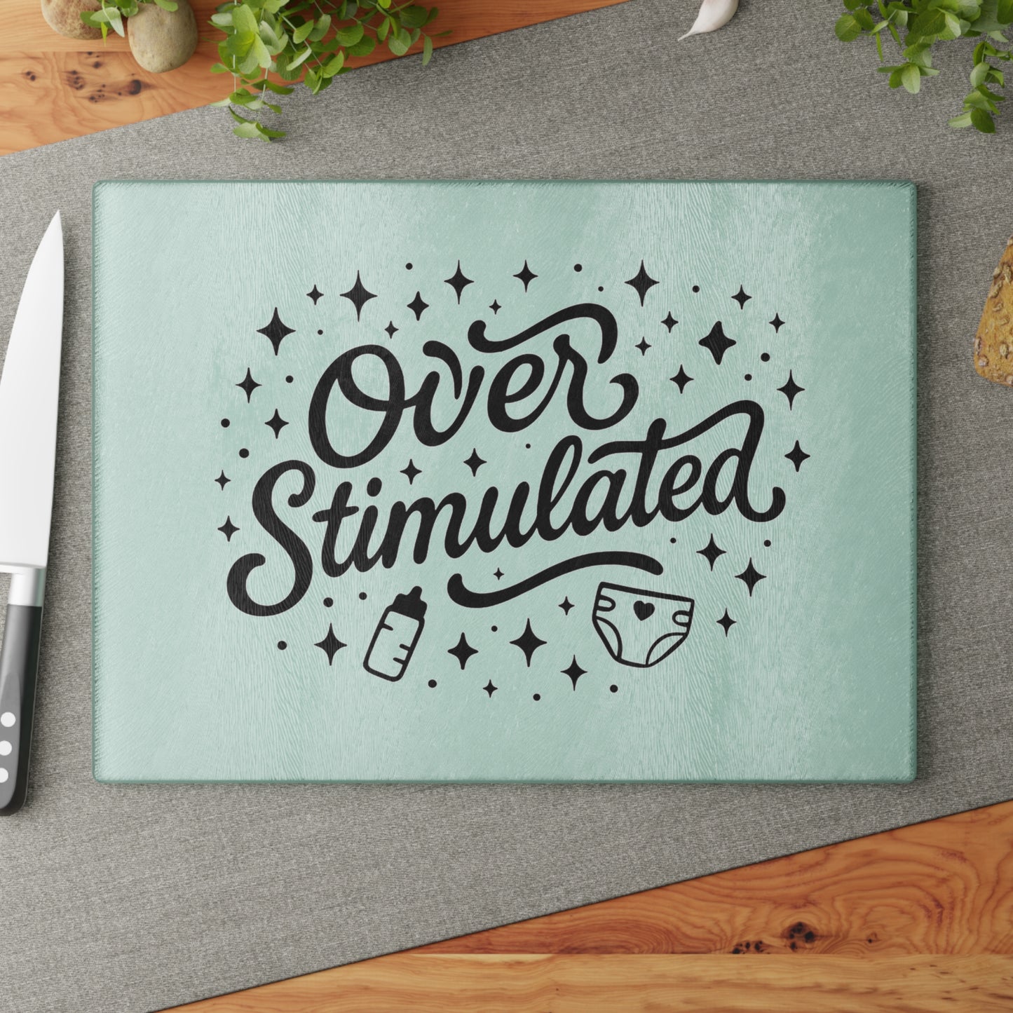 Overstimulated | Glass Cutting Board