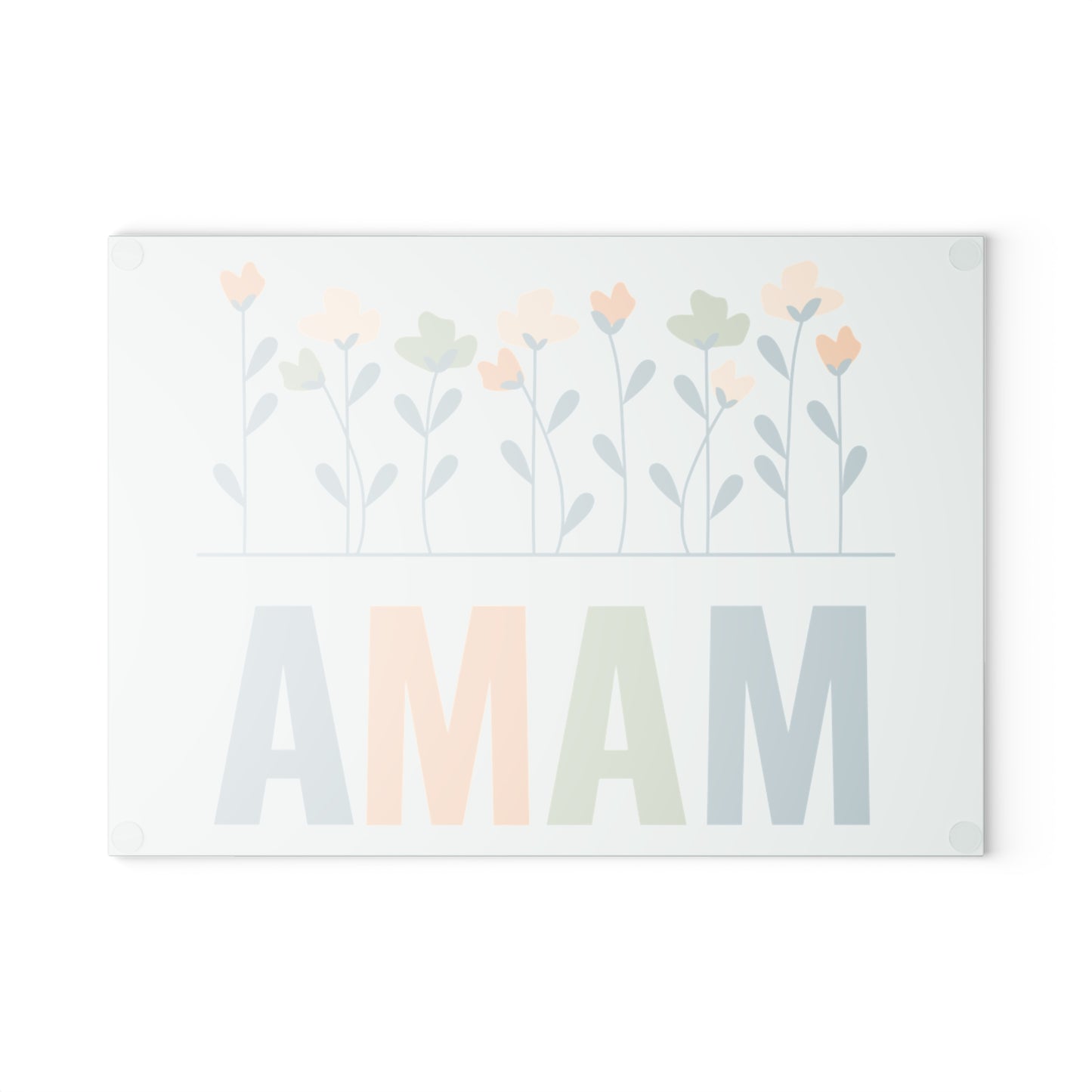 MAMA Floral | Glass Cutting Board
