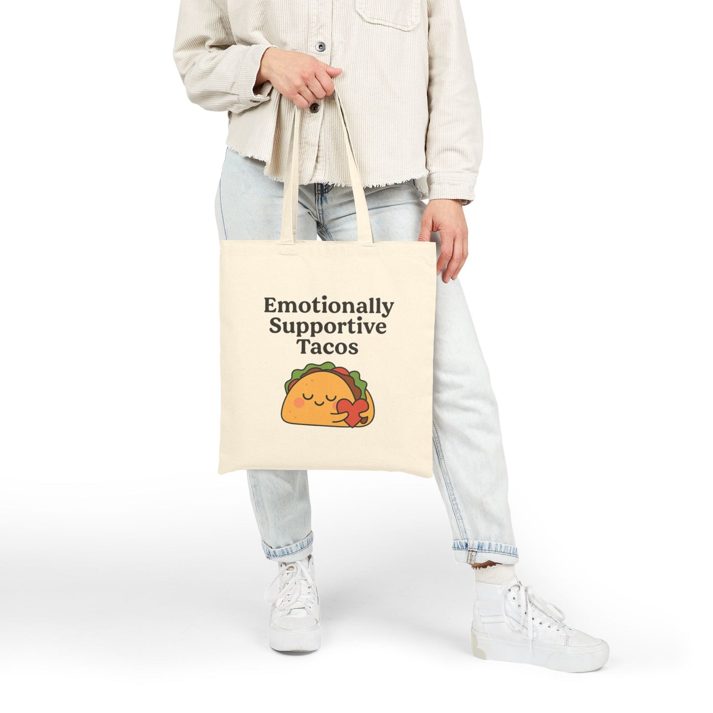 Emotionally Supportive Tacos | Cotton Canvas Tote Bag