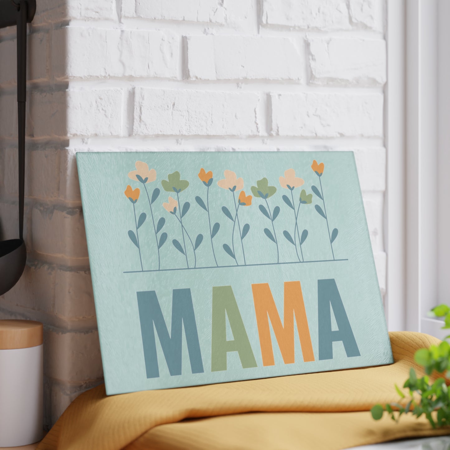 MAMA Floral | Glass Cutting Board