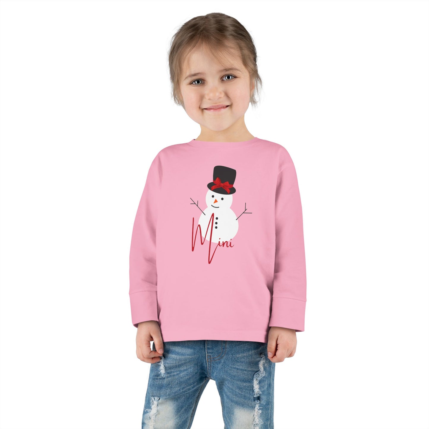 Mini Snowman Bow | Toddler Long Sleeve Tee
