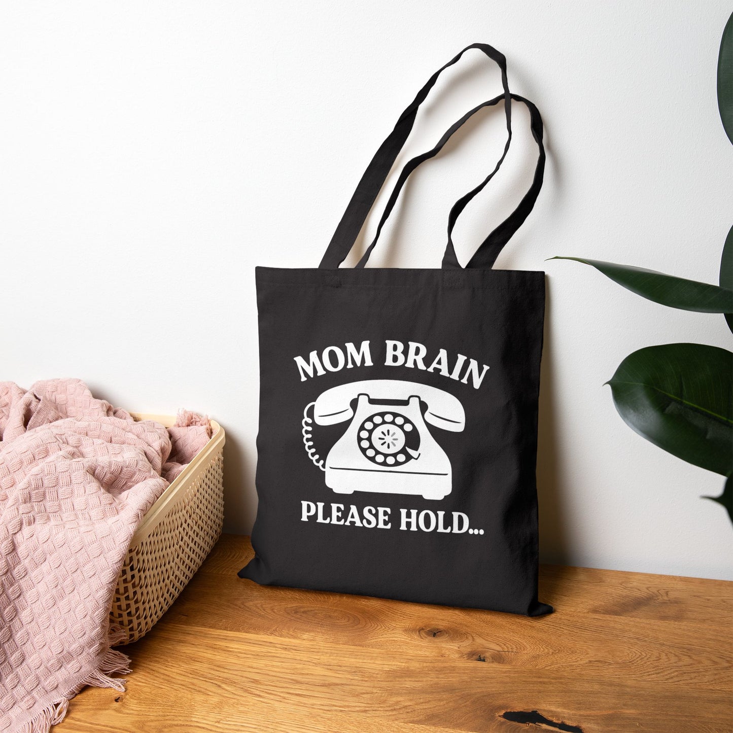 Mom Brain, Please Hold | Liberty Bags OAD113 Canvas Tote Bag