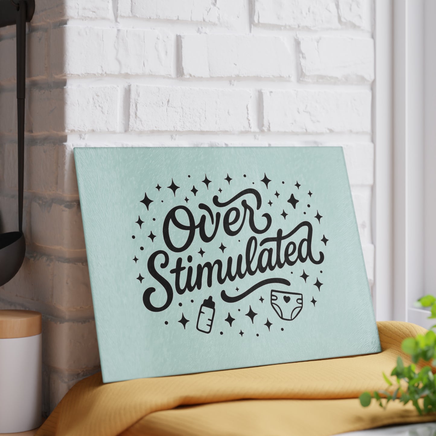 Overstimulated | Glass Cutting Board