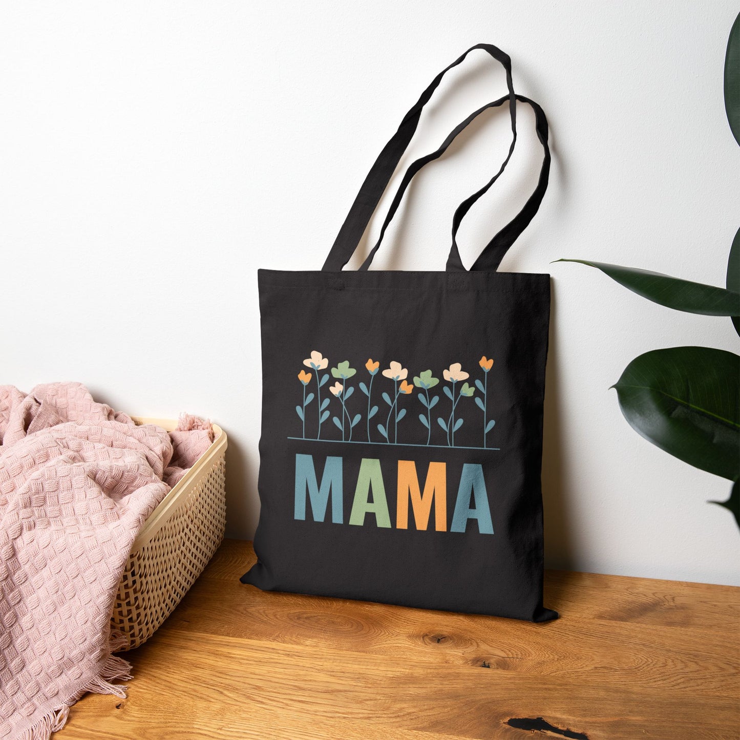 MAMA Floral | Liberty Bags OAD113 Canvas Tote Bag