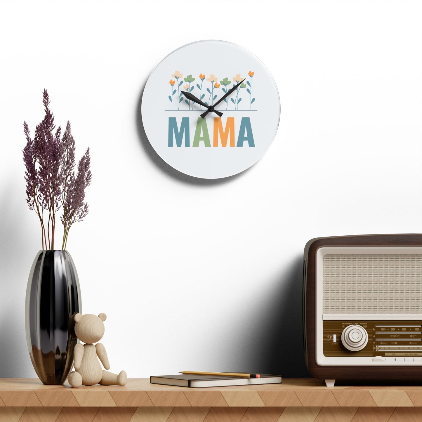 MAMA Floral | Acrylic Wall Clock