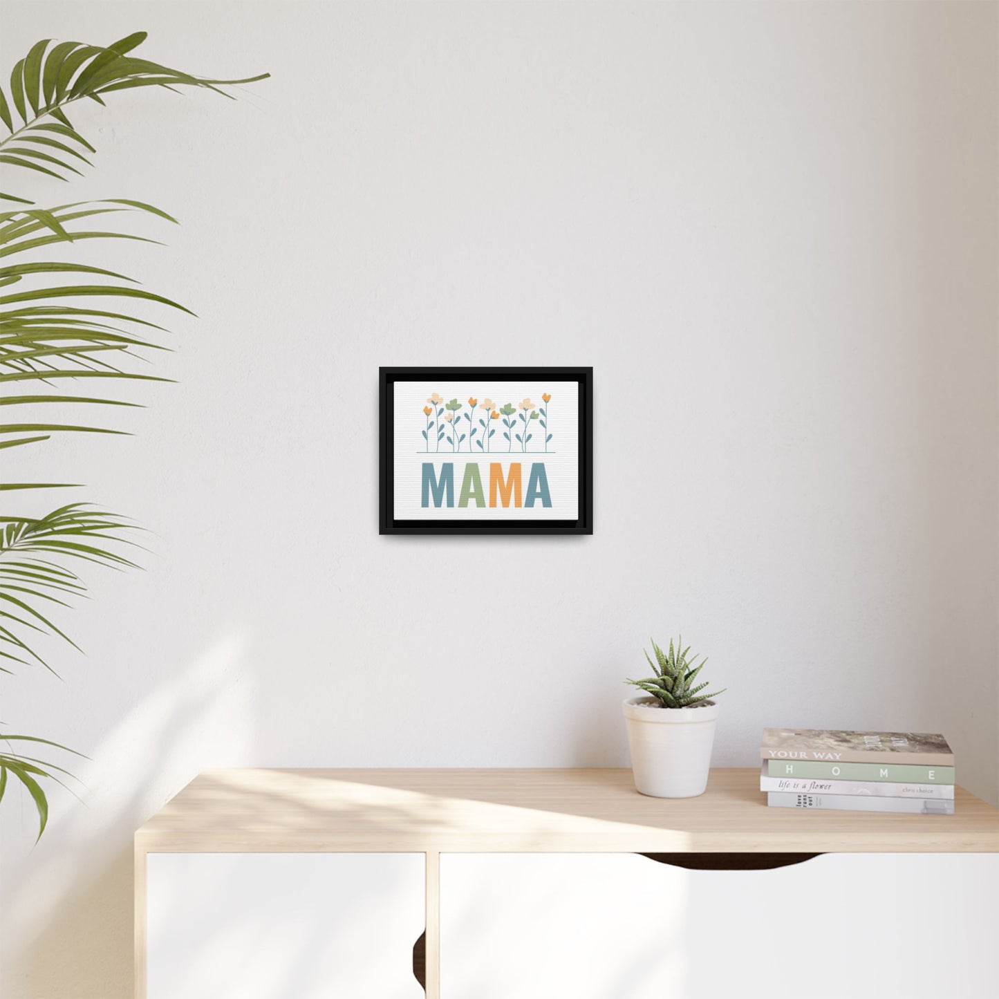 MAMA Floral | Matte Canvas, Framed (Multi-color)