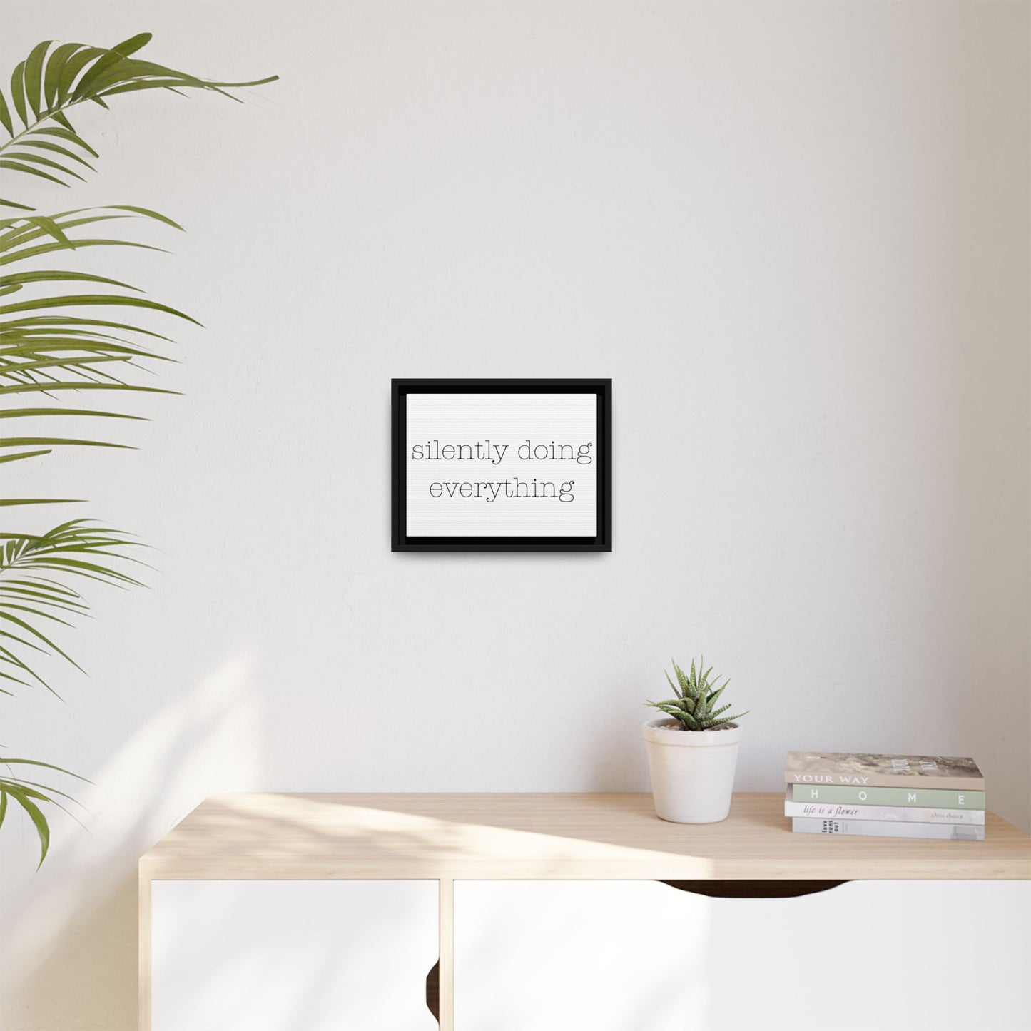 silently doing everything | Matte Canvas, Framed (Multi-color)