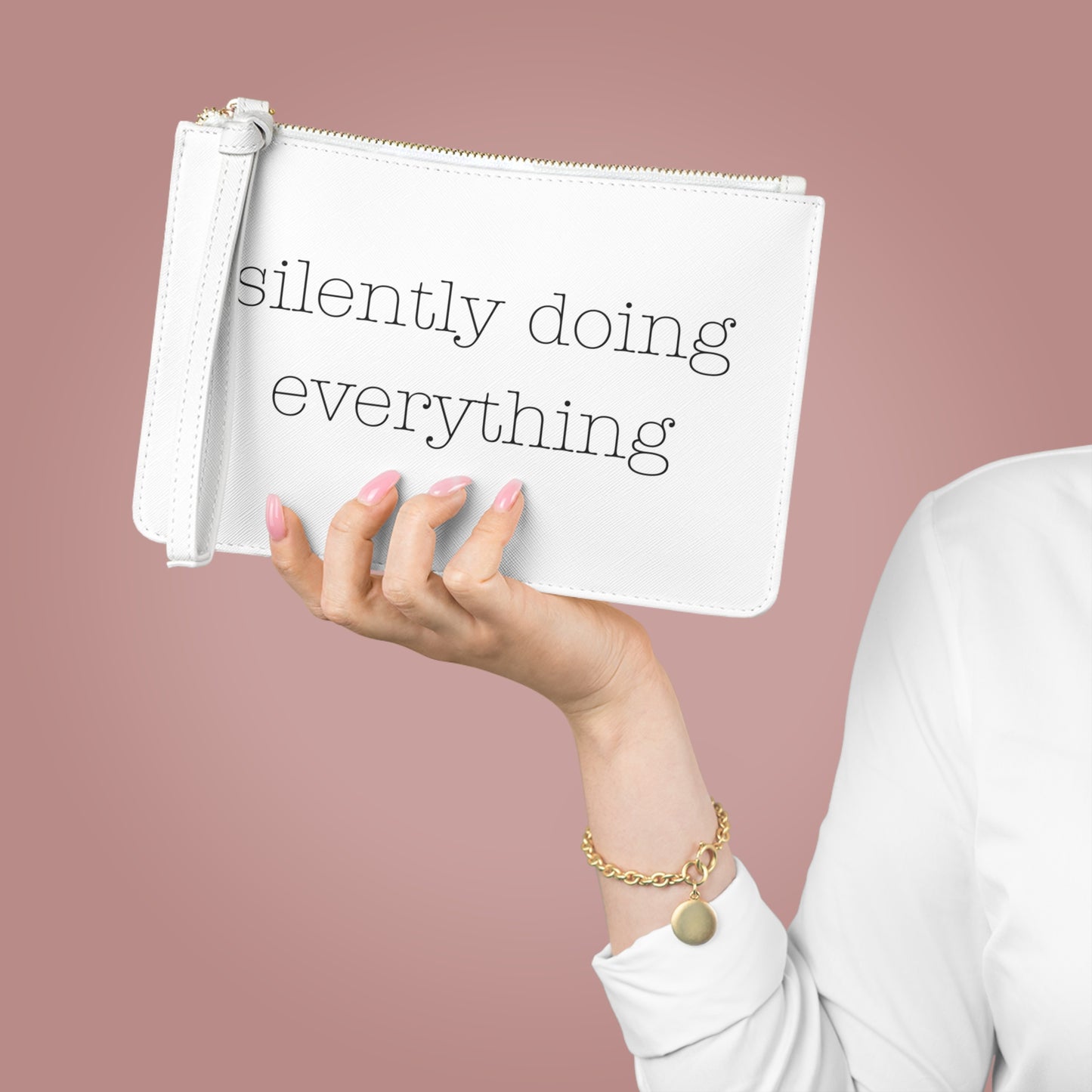 silently doing everything | Clutch Bag