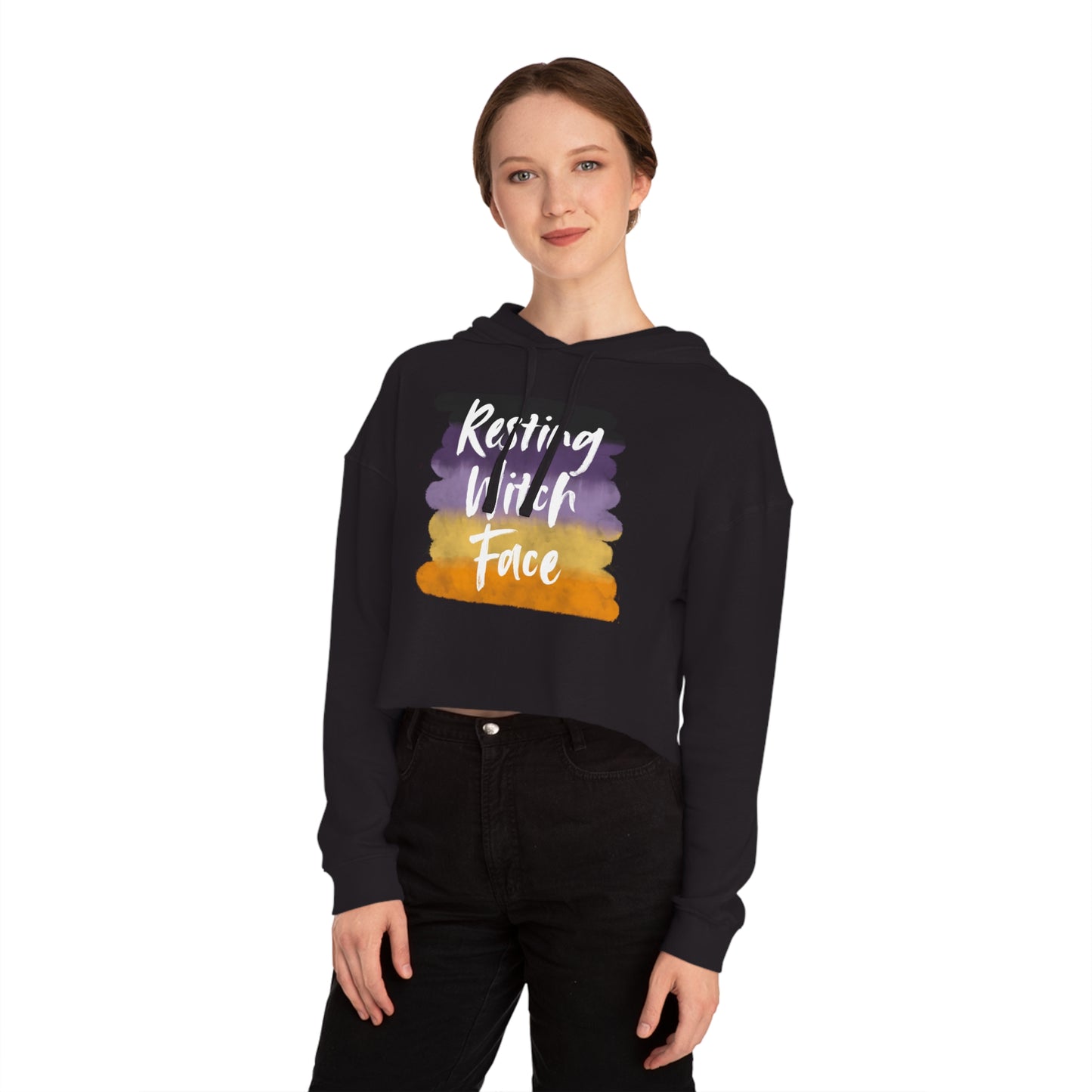 Resting Witch Face | Women’s Cropped Hooded Sweatshirt