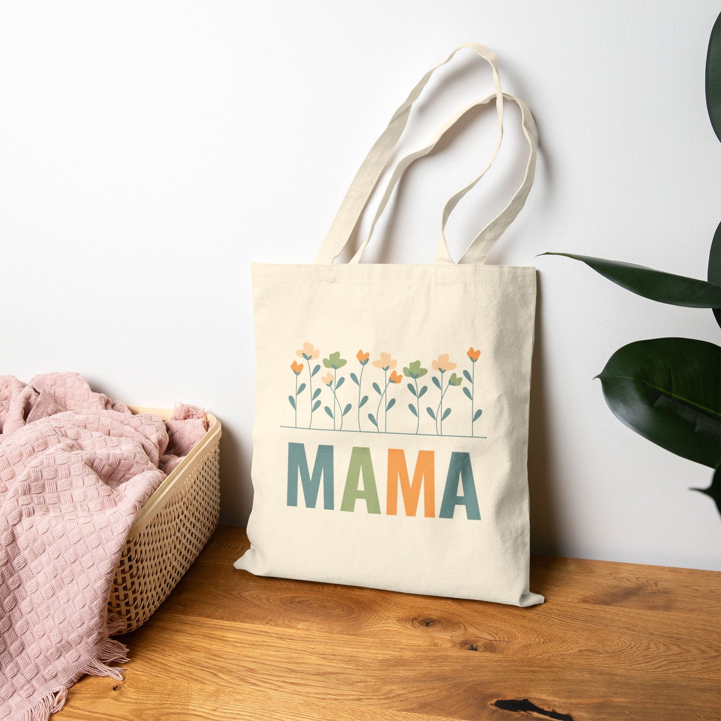 MAMA Floral | Liberty Bags OAD113 Canvas Tote Bag
