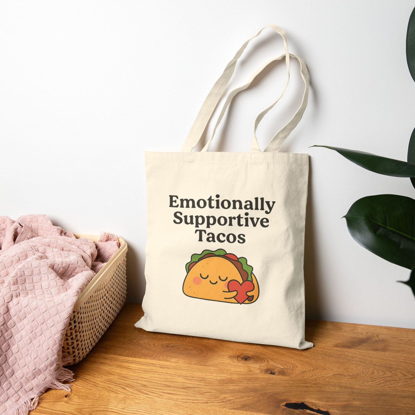 Emotionally Supportive Tacos | Cotton Canvas Tote Bag