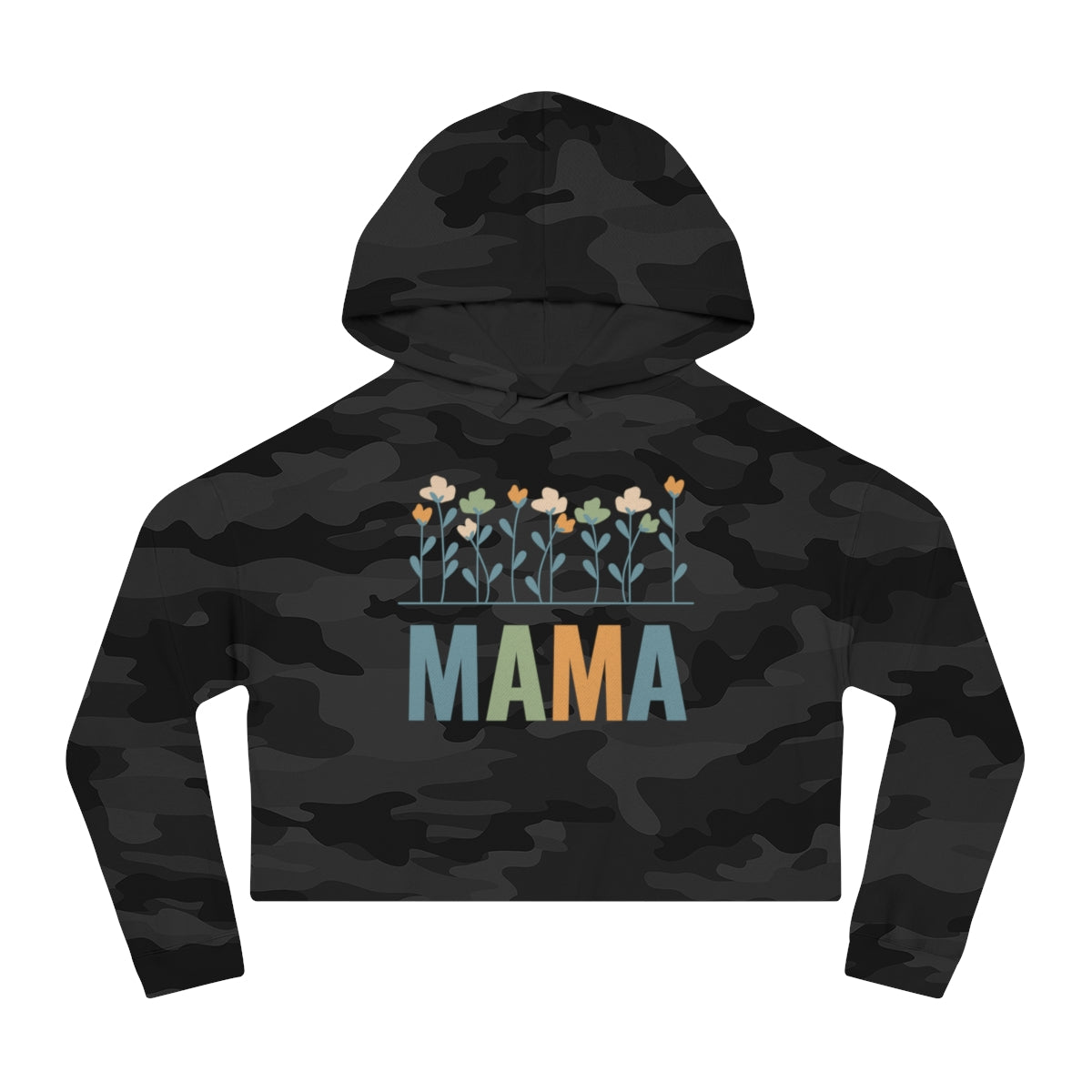 MAMA Floral | Women’s Cropped Hooded Sweatshirt