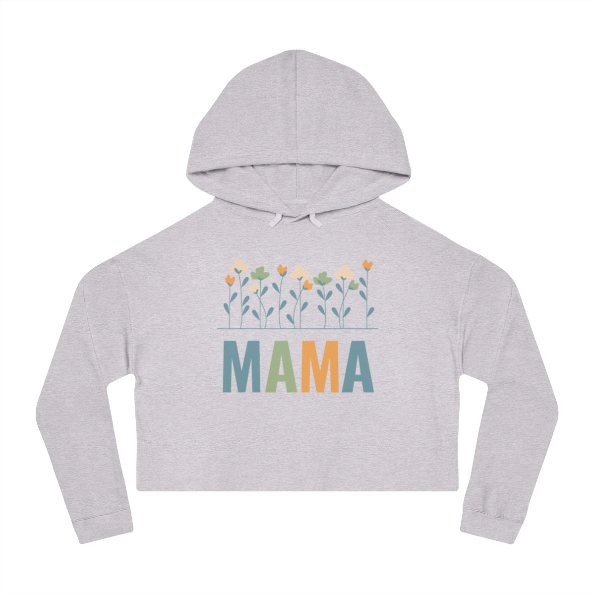 MAMA Floral | Women’s Cropped Hooded Sweatshirt