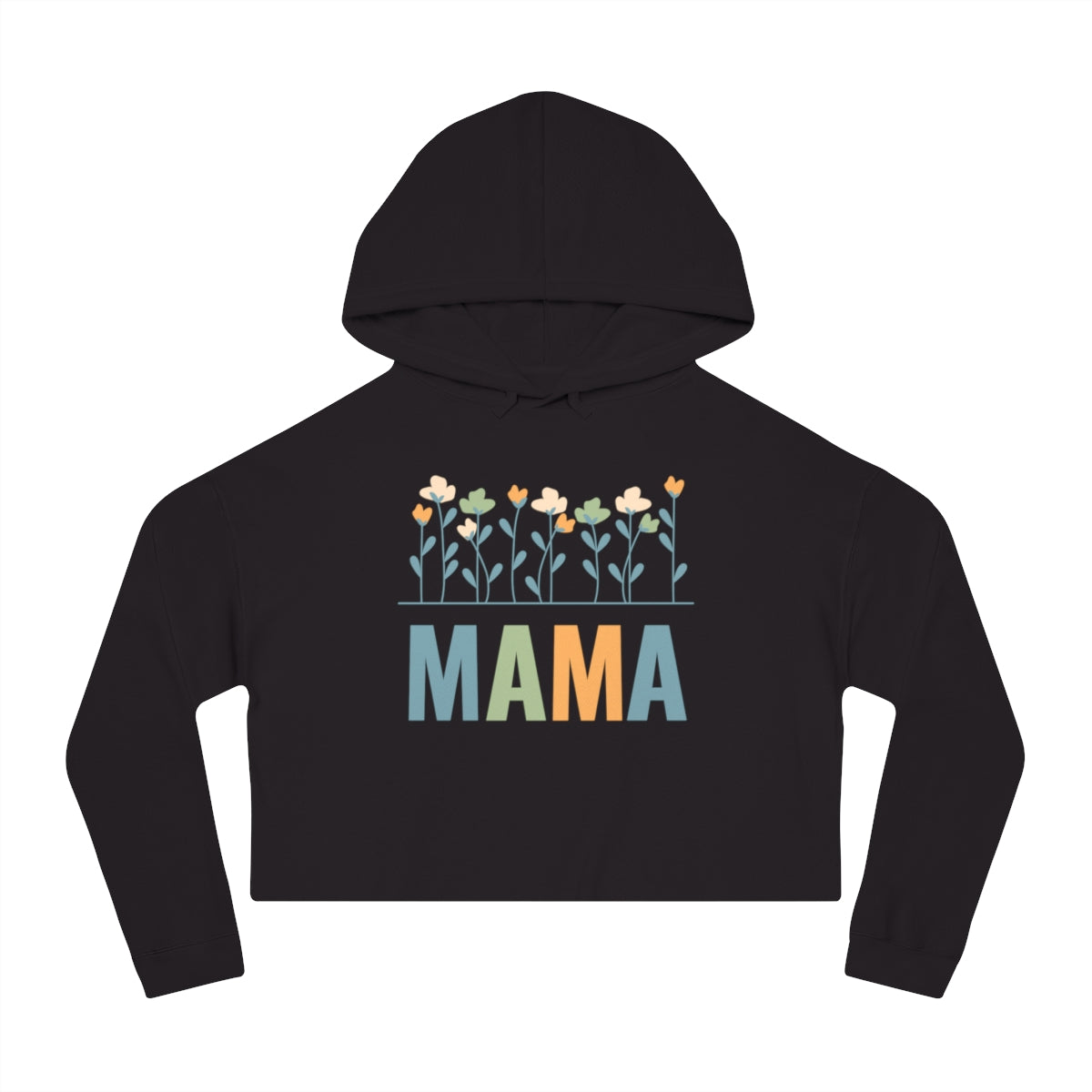 MAMA Floral | Women’s Cropped Hooded Sweatshirt