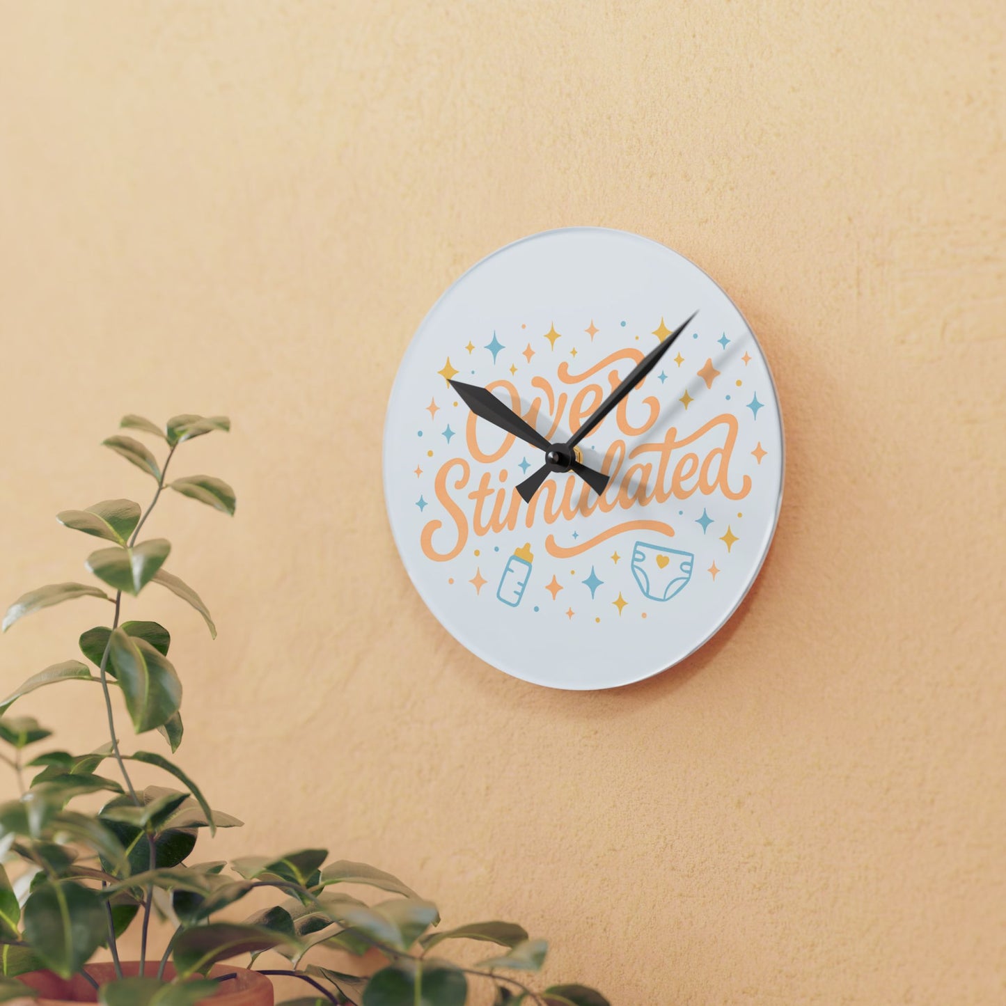 Overstimulated | Acrylic Wall Clock