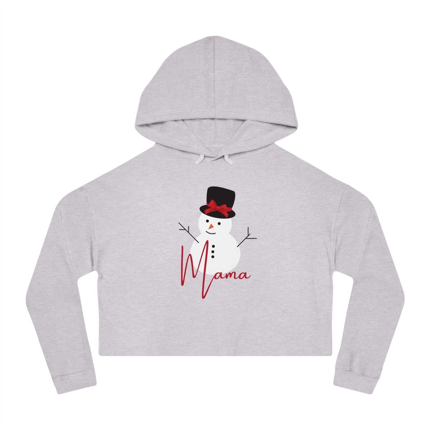 Mama Snowman | Women’s Cropped Hooded Sweatshirt