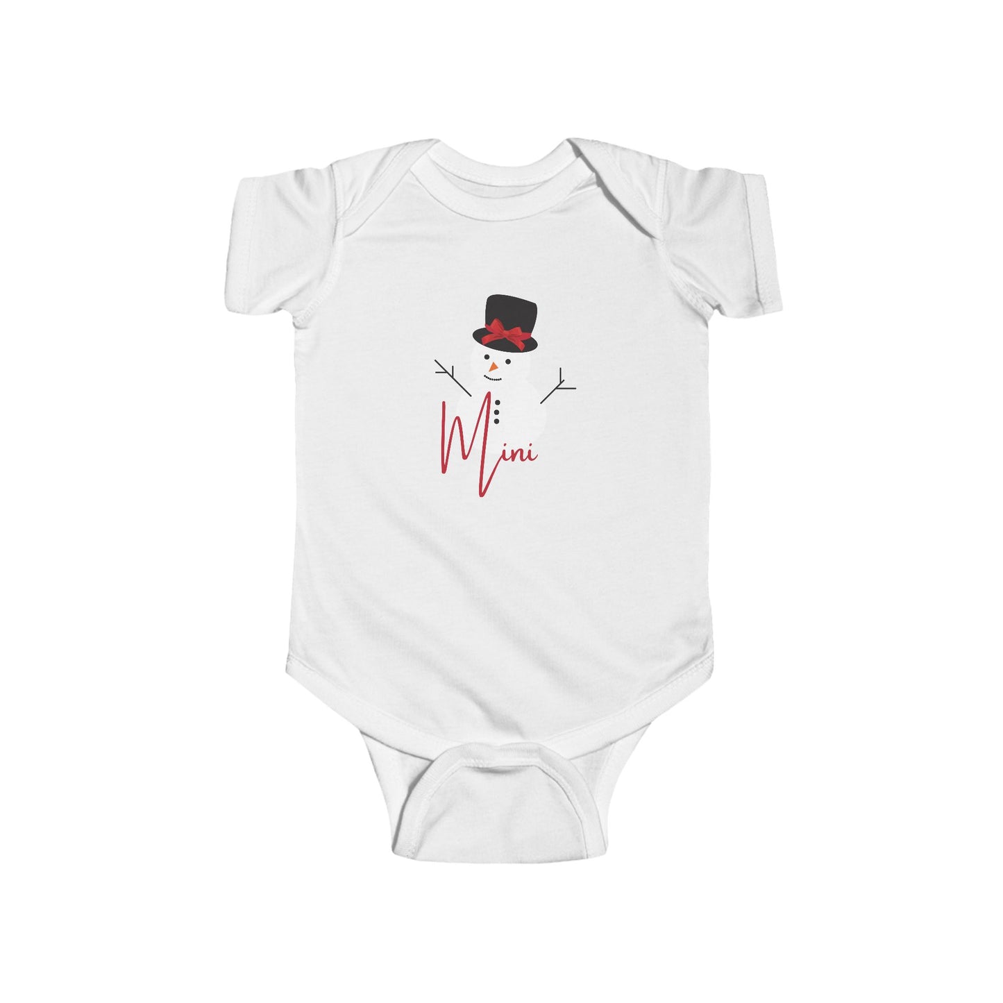 Mini Snowman Bow | Infant Fine Jersey Bodysuit