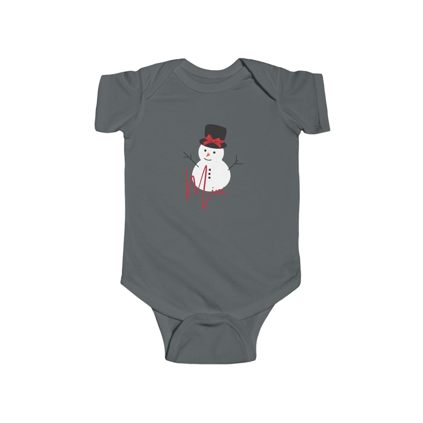 Mini Snowman Bow | Infant Fine Jersey Bodysuit