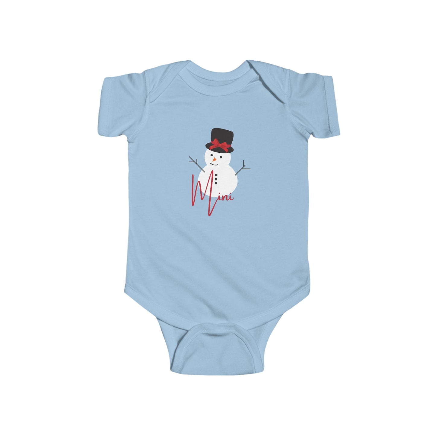 Mini Snowman Bow | Infant Fine Jersey Bodysuit