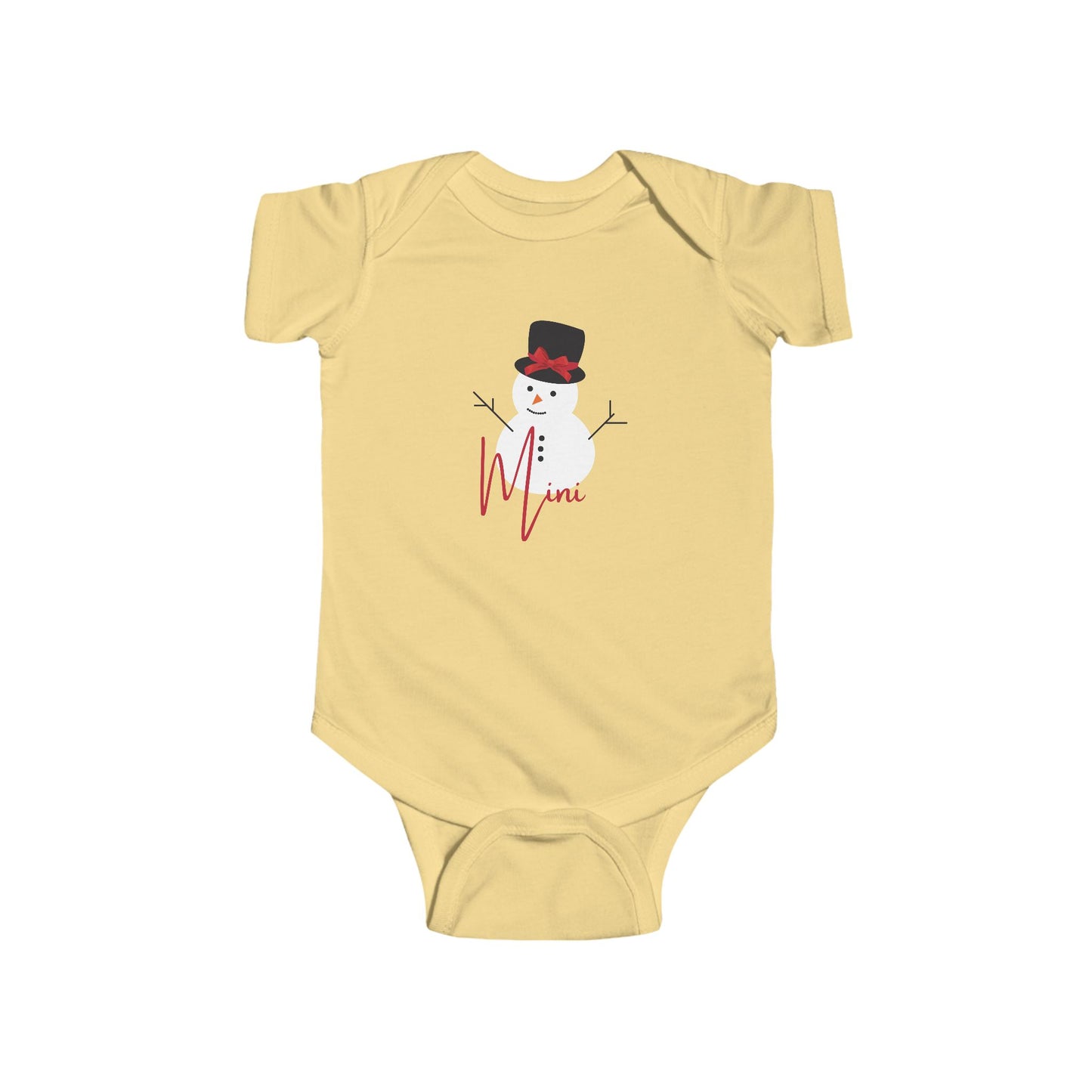 Mini Snowman Bow | Infant Fine Jersey Bodysuit