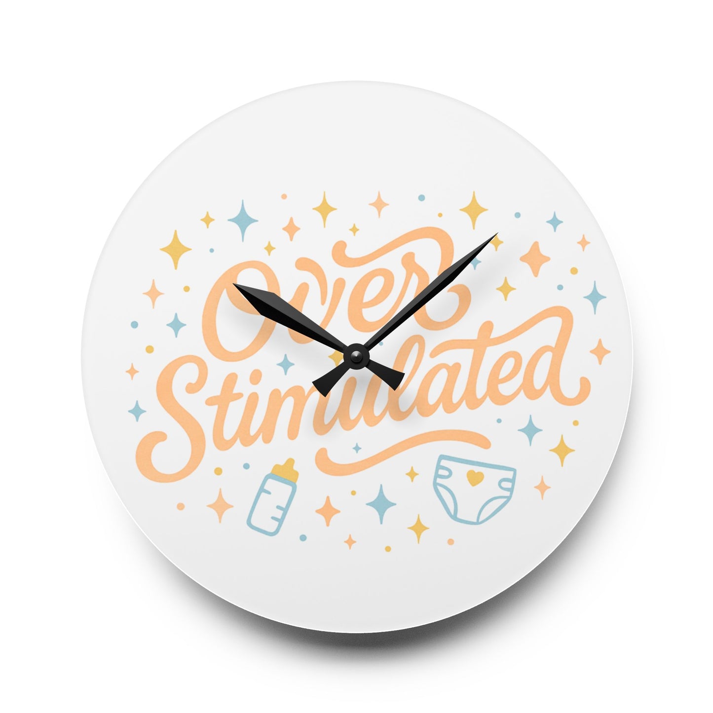Overstimulated | Acrylic Wall Clock