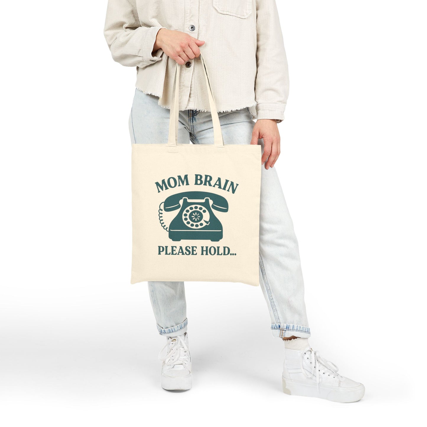 Mom Brain, Please Hold | Liberty Bags OAD113 Canvas Tote Bag