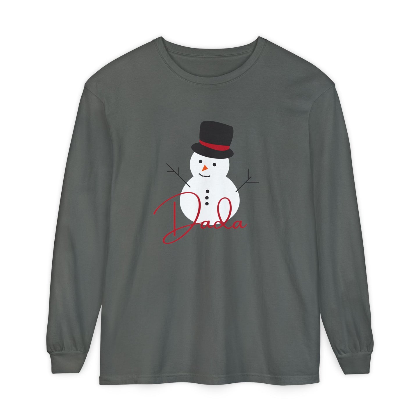 Dada Snowman | Unisex Garment-dyed Long Sleeve T-Shirt
