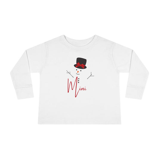 Mini Snowman Bow | Toddler Long Sleeve Tee