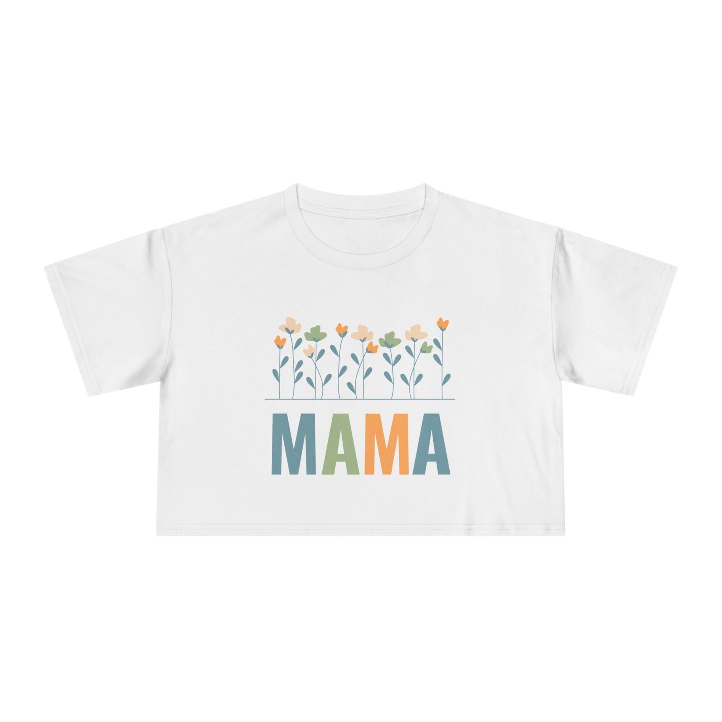 MAMA Floral  | Women's Crop Tee