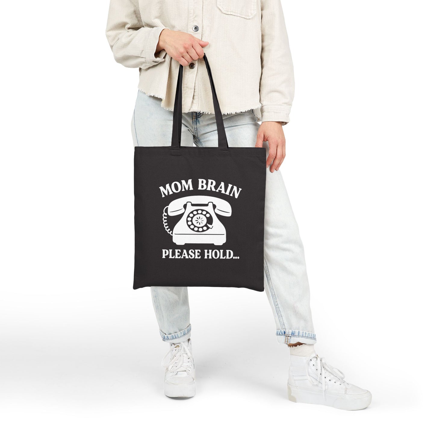 Mom Brain, Please Hold | Liberty Bags OAD113 Canvas Tote Bag