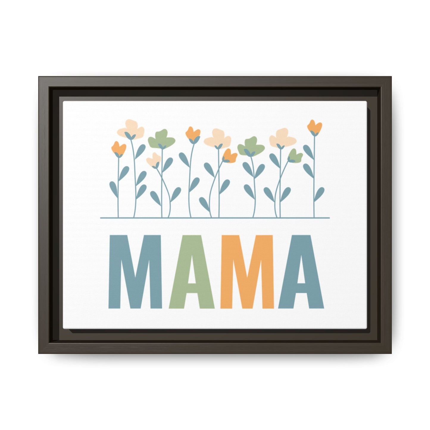 MAMA Floral | Matte Canvas, Framed (Multi-color)