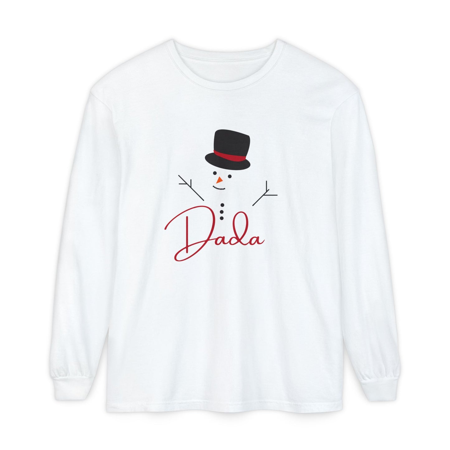 Dada Snowman | Unisex Garment-dyed Long Sleeve T-Shirt