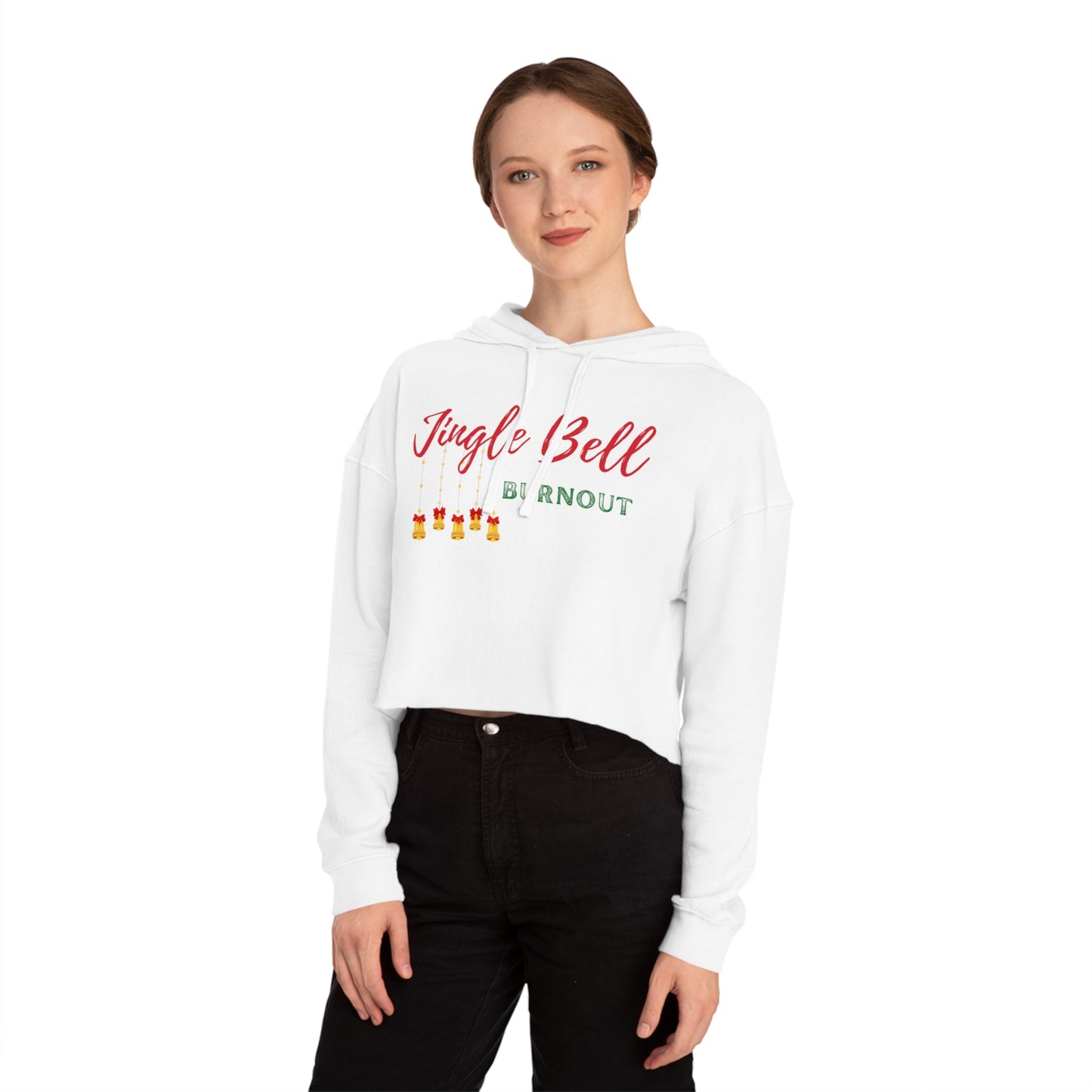 Jingle Bell Burnout | Women’s Cropped Hooded Sweatshirt