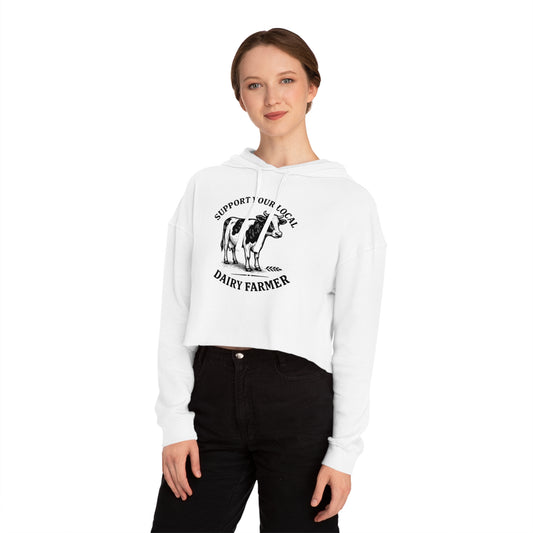 Local Dairy Farmer | Women’s Cropped Hooded Sweatshirt