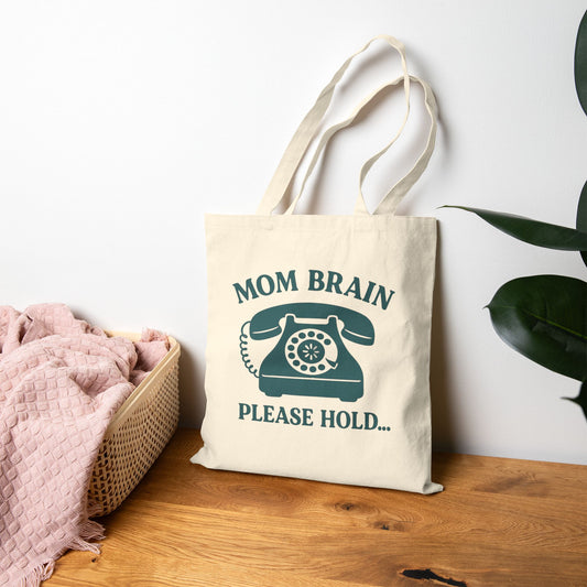 Mom Brain, Please Hold | Liberty Bags OAD113 Canvas Tote Bag