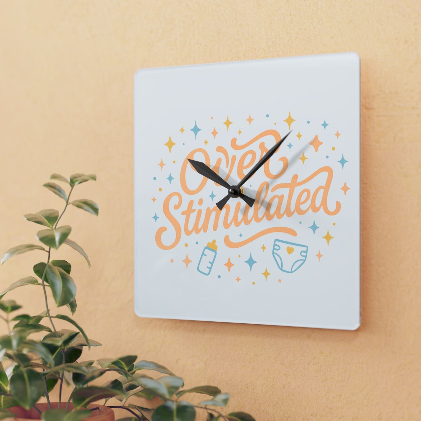 Overstimulated | Acrylic Wall Clock