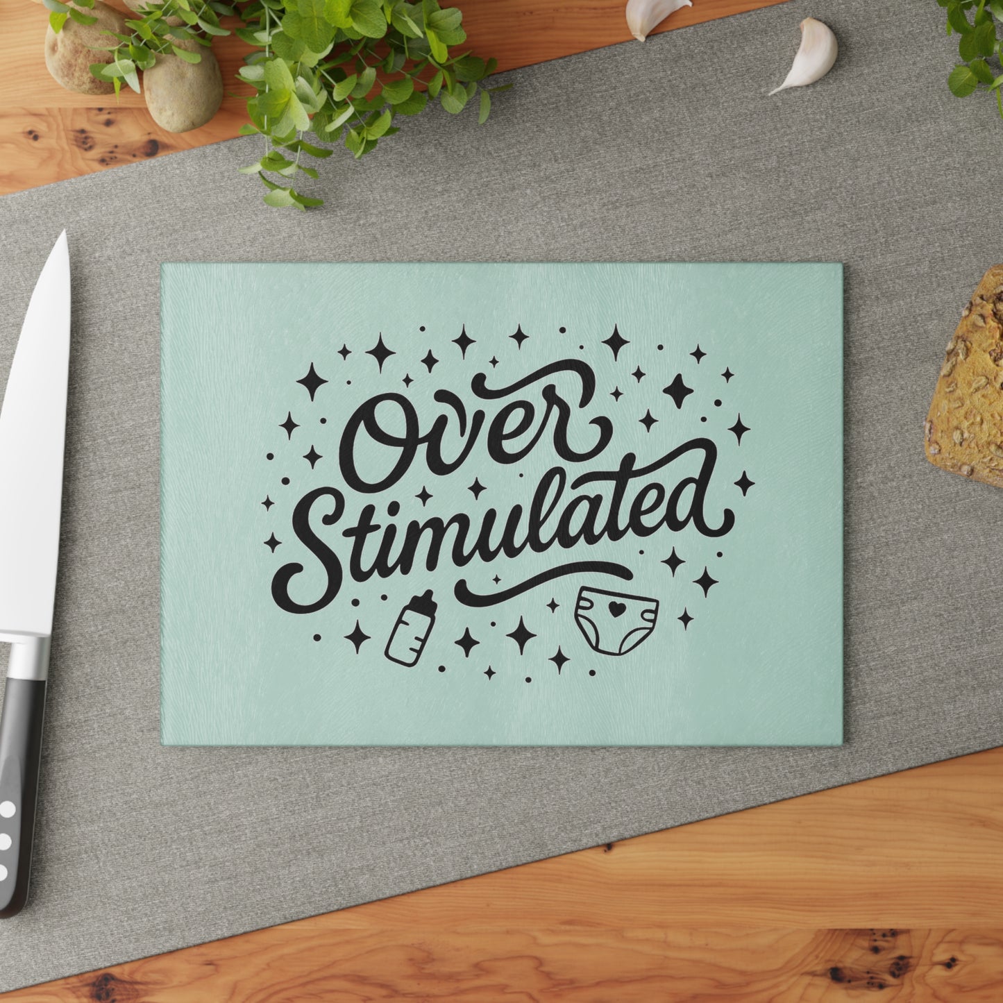 Overstimulated | Glass Cutting Board