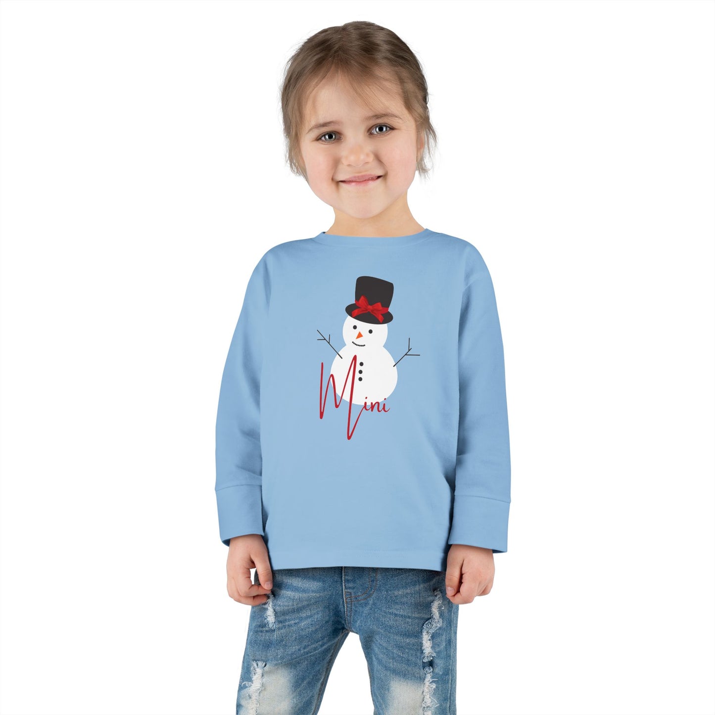 Mini Snowman Bow | Toddler Long Sleeve Tee