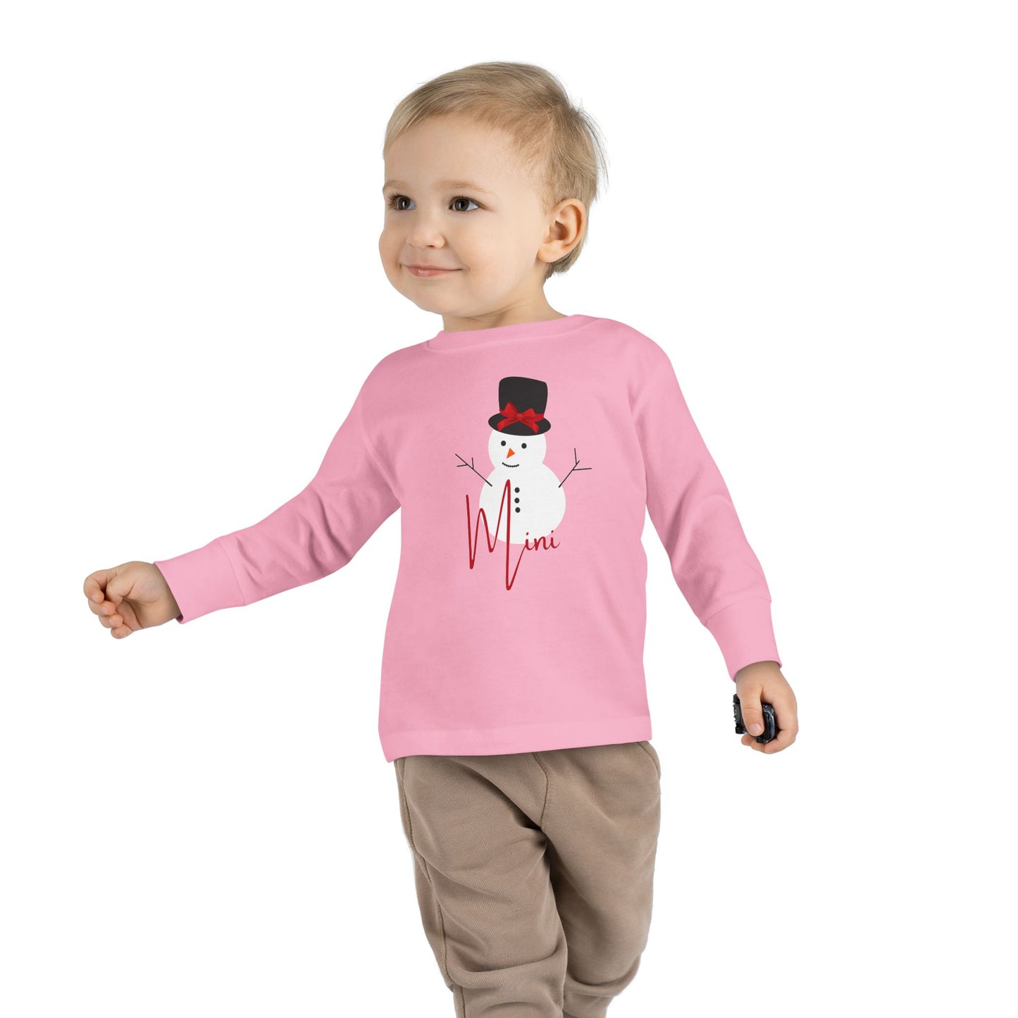 Mini Snowman Bow | Toddler Long Sleeve Tee