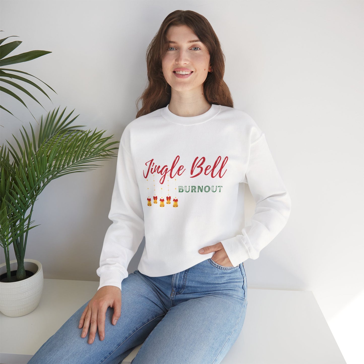 Jingle Bell Burnout | Unisex Heavy Blend™ Crewneck Sweatshirt