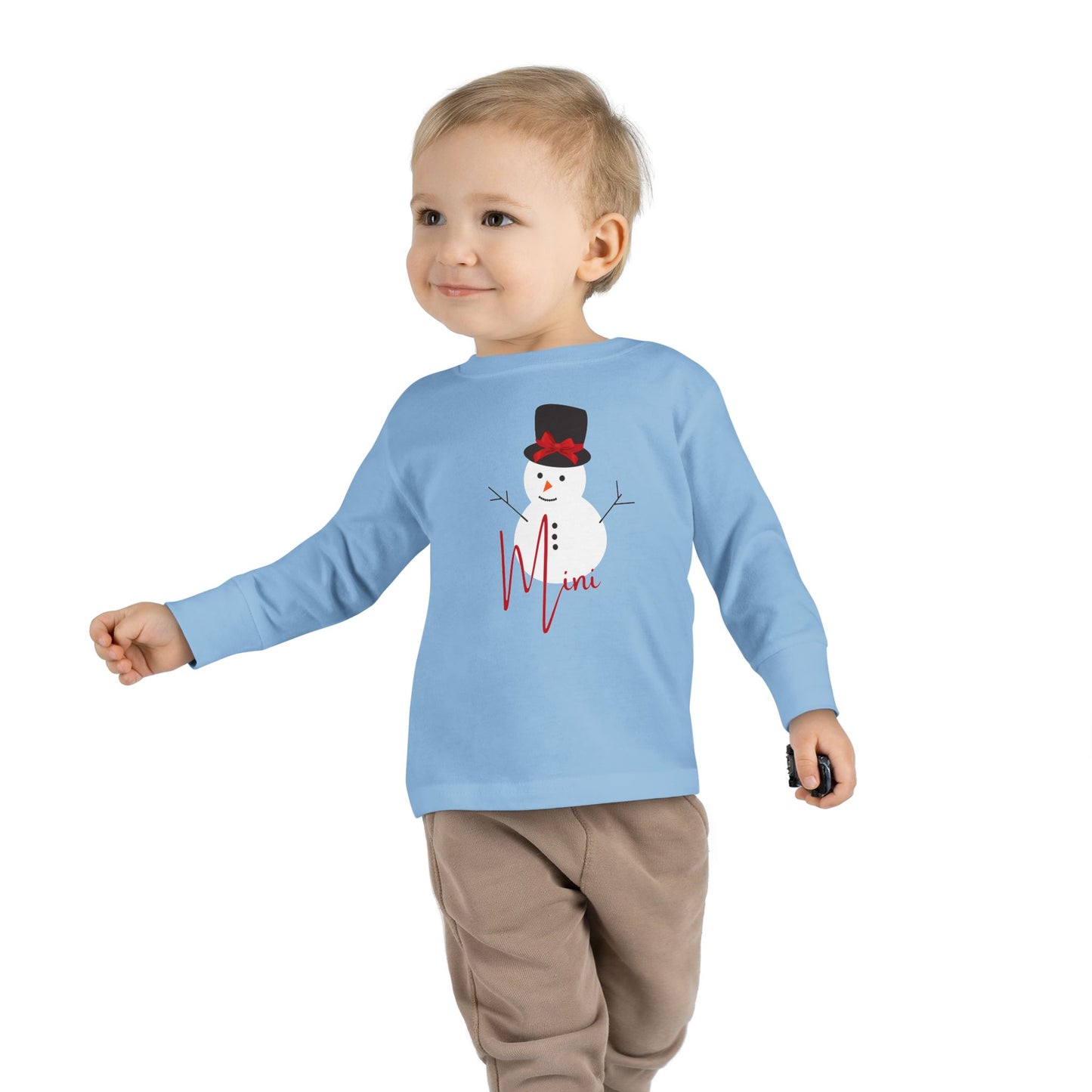 Mini Snowman Bow | Toddler Long Sleeve Tee