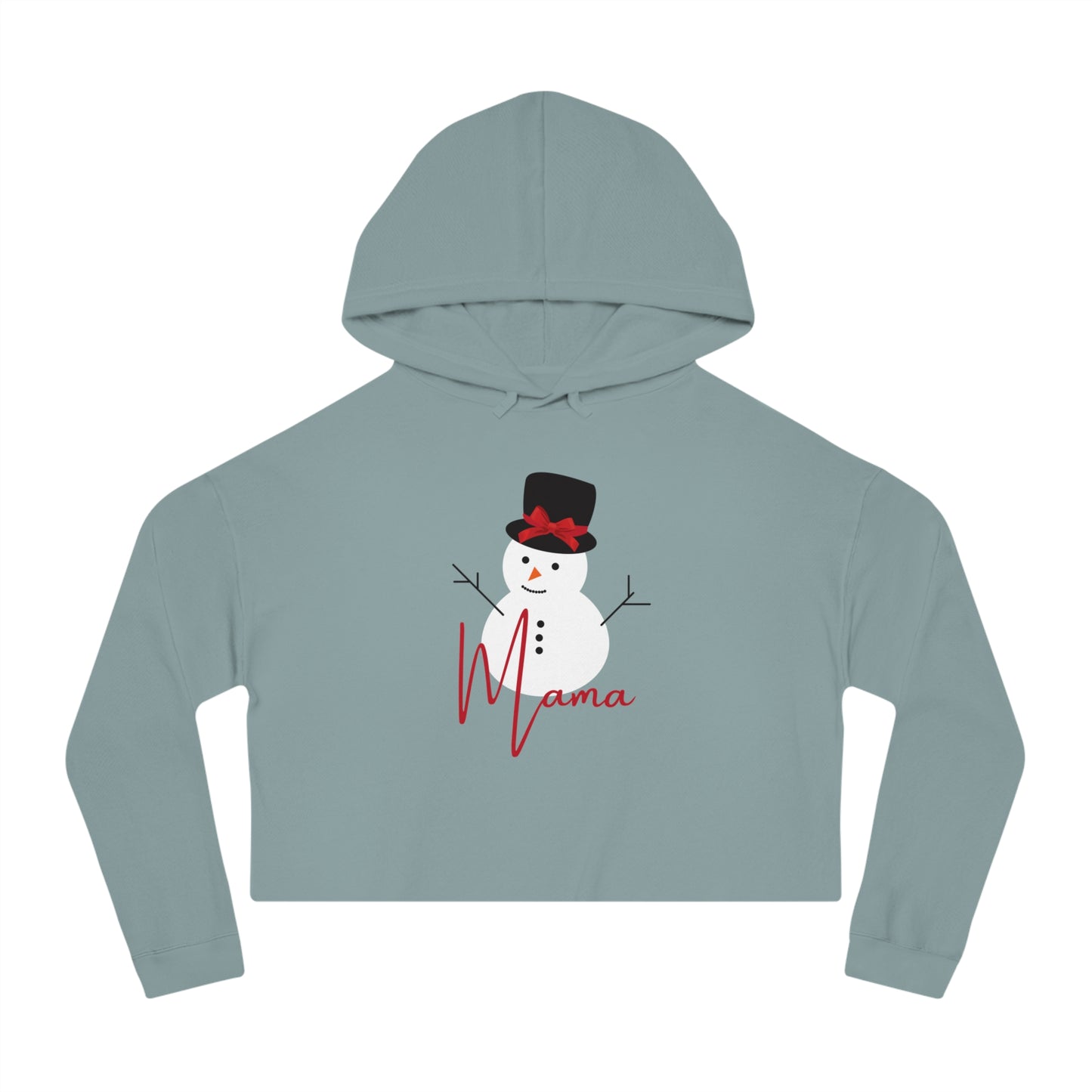 Mama Snowman | Women’s Cropped Hooded Sweatshirt