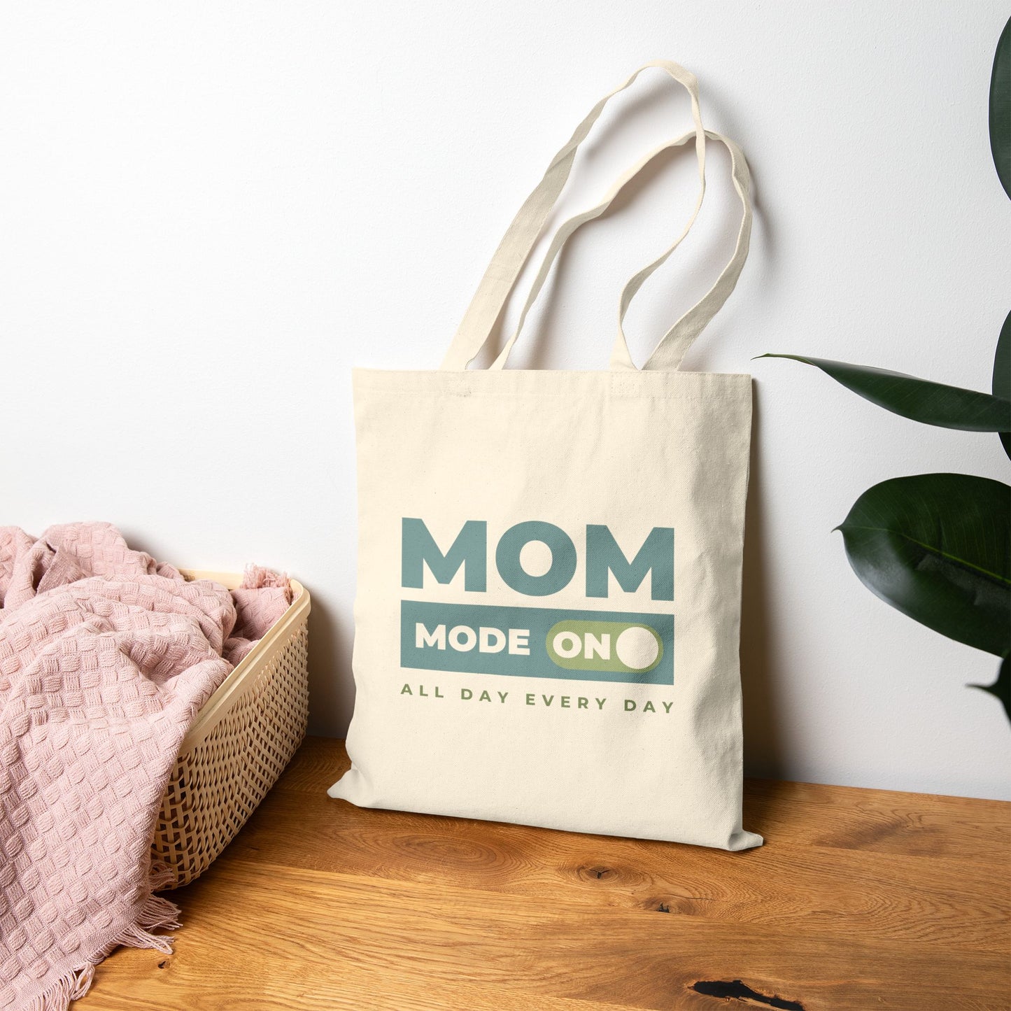 Mom Mode = ON  | Liberty Bags OAD113 Canvas Tote Bag