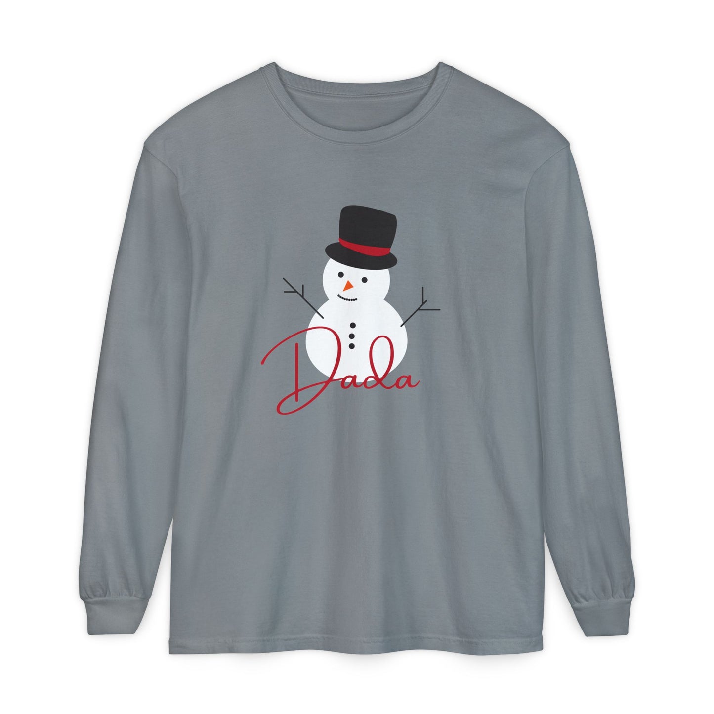 Dada Snowman | Unisex Garment-dyed Long Sleeve T-Shirt