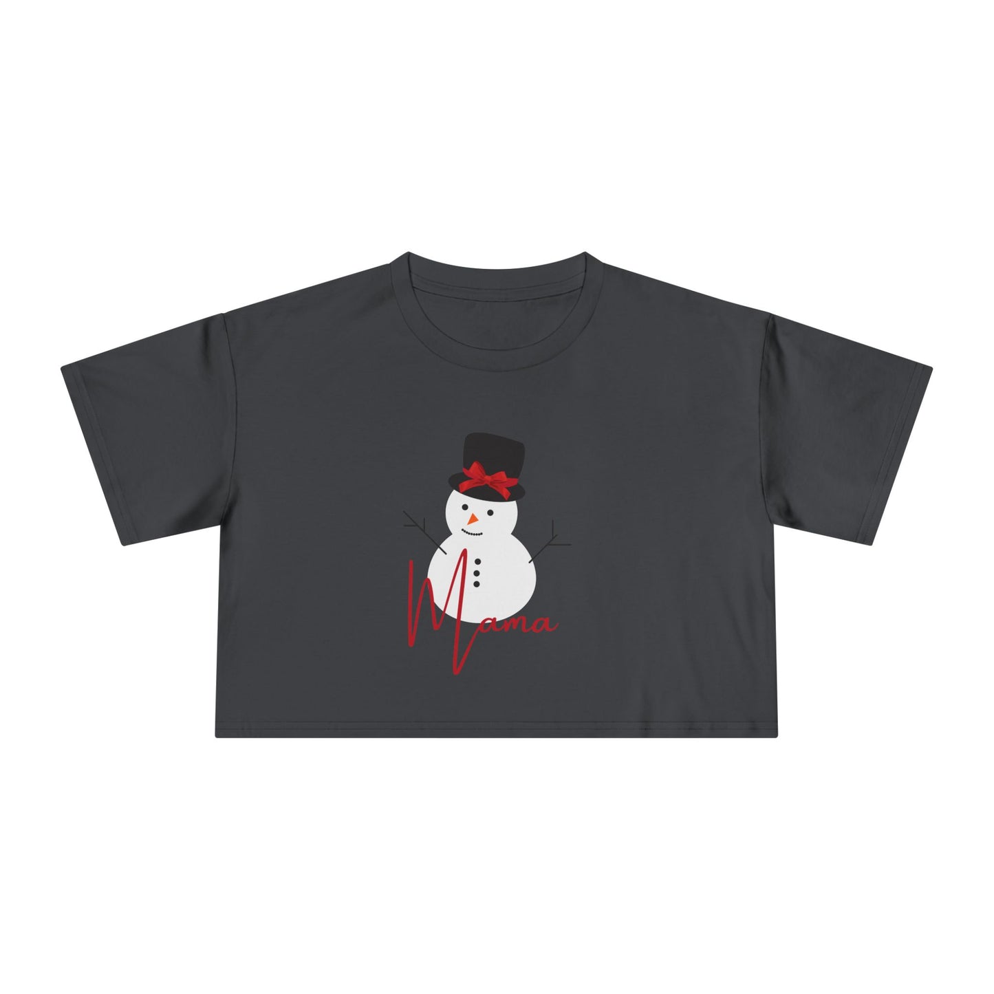 Mama Snowman | Women's Crop Tee