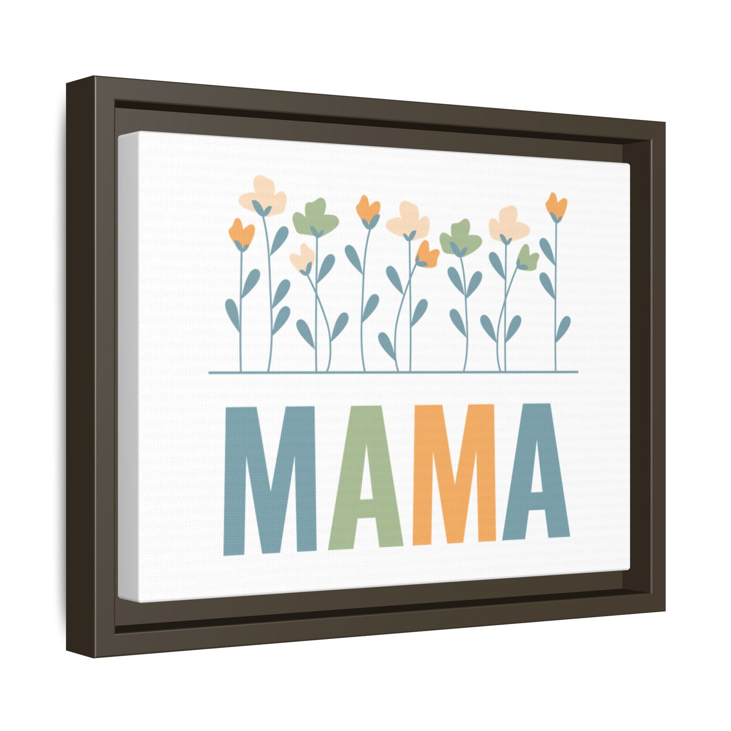 MAMA Floral | Matte Canvas, Framed (Multi-color)
