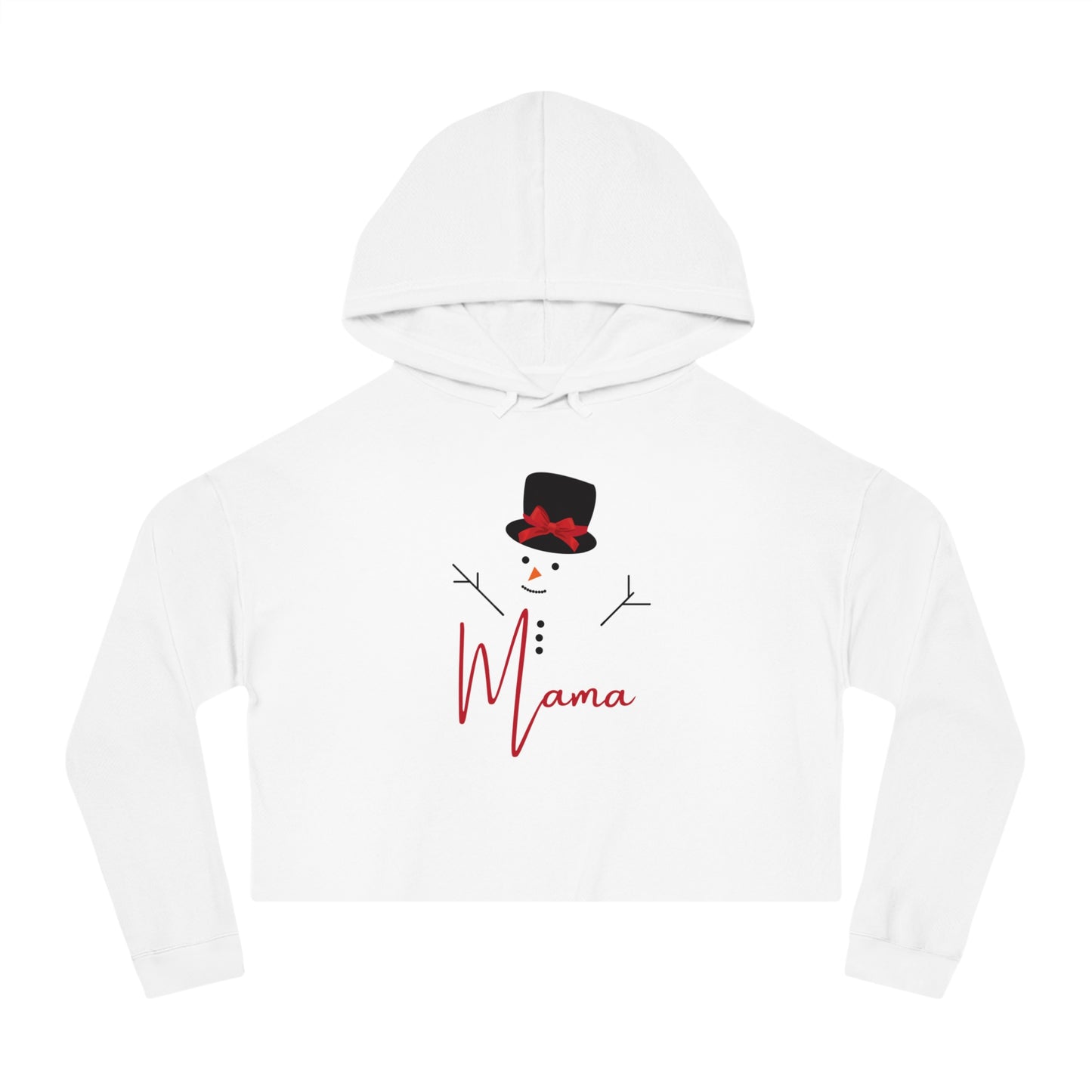 Mama Snowman | Women’s Cropped Hooded Sweatshirt