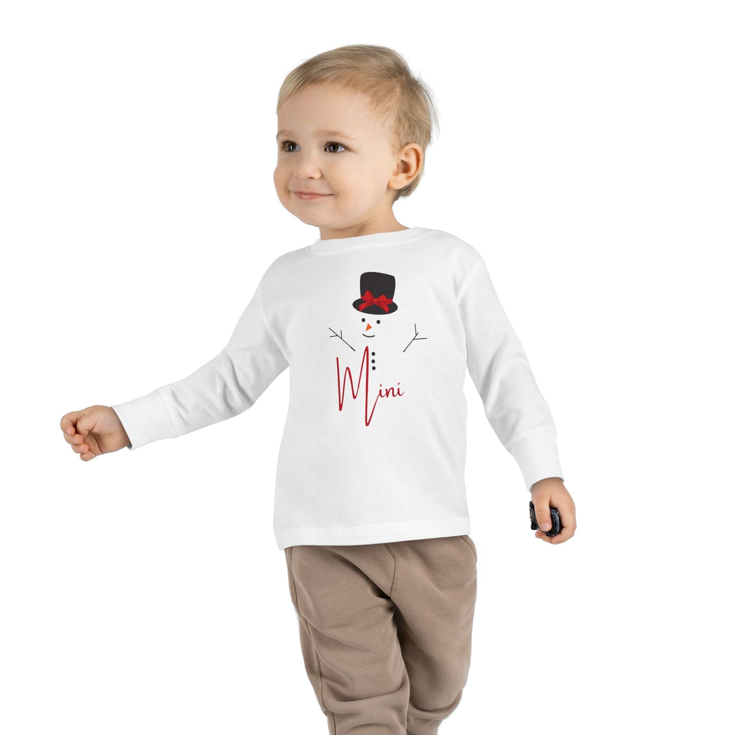 Mini Snowman Bow | Toddler Long Sleeve Tee