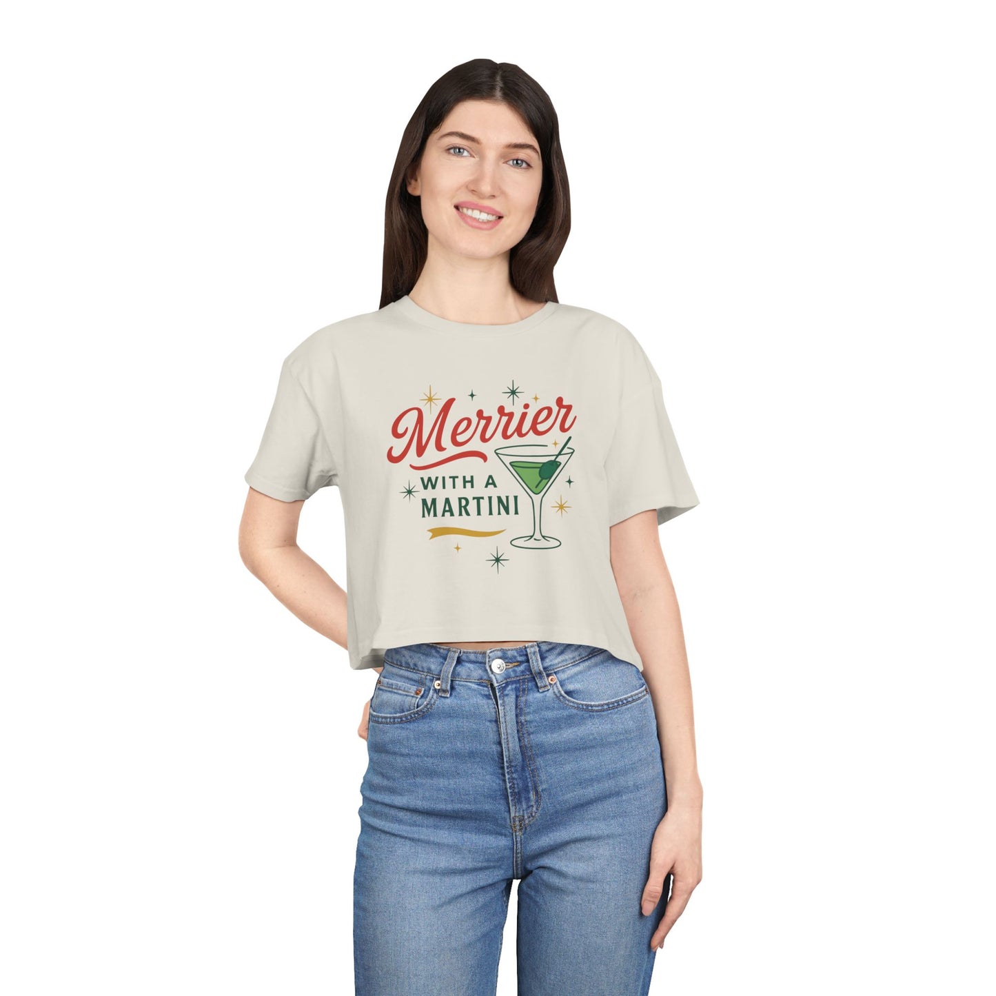 Merrier Martini | Women's Crop Tee