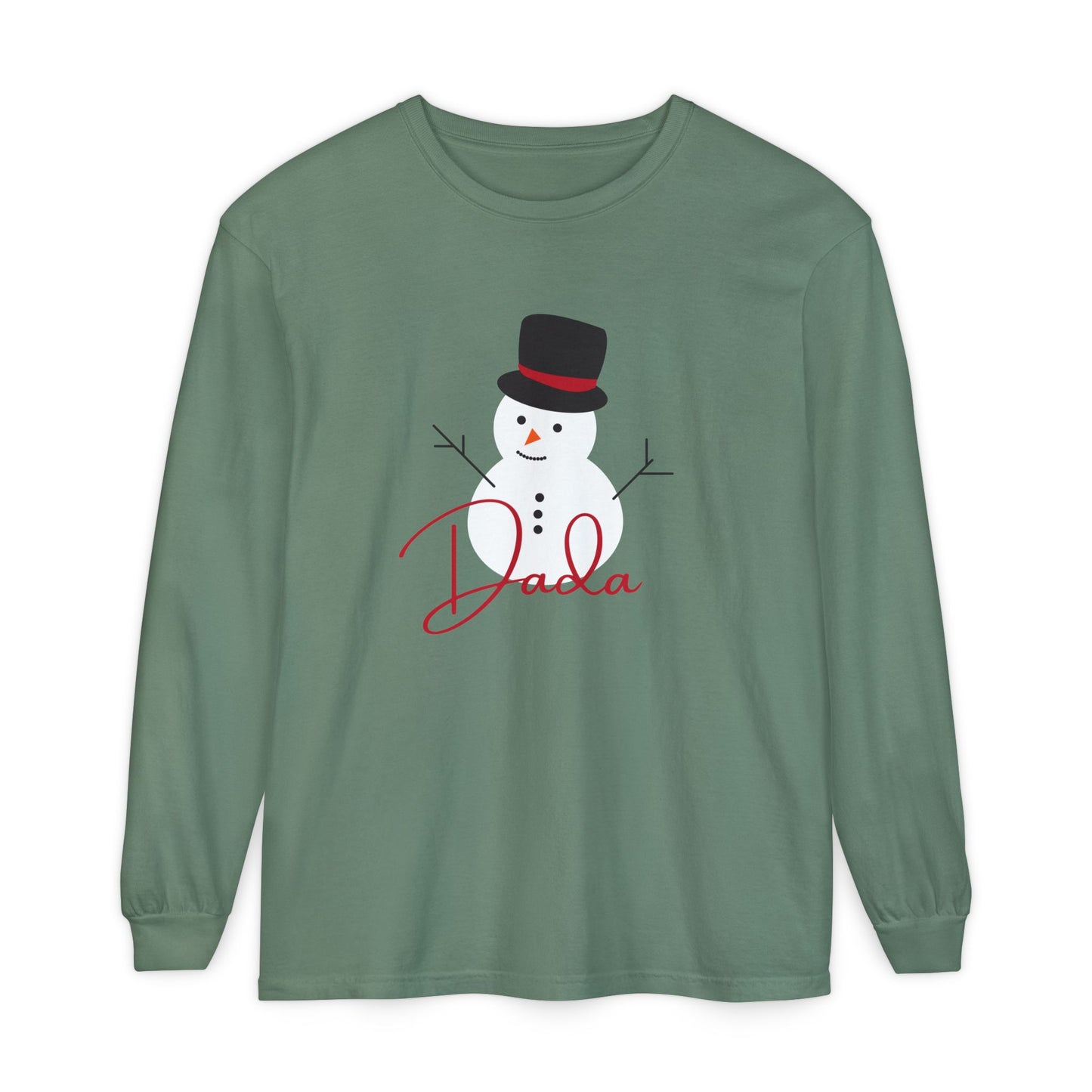 Dada Snowman | Unisex Garment-dyed Long Sleeve T-Shirt